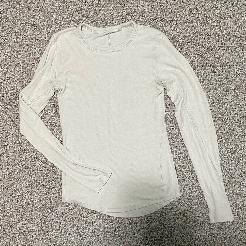 Lululemon hold tight Cream Long Sleeve Top